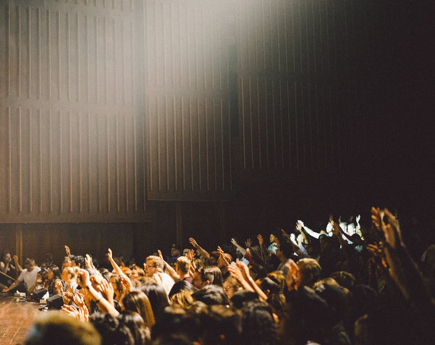 An engaged audience at a civic speaking event